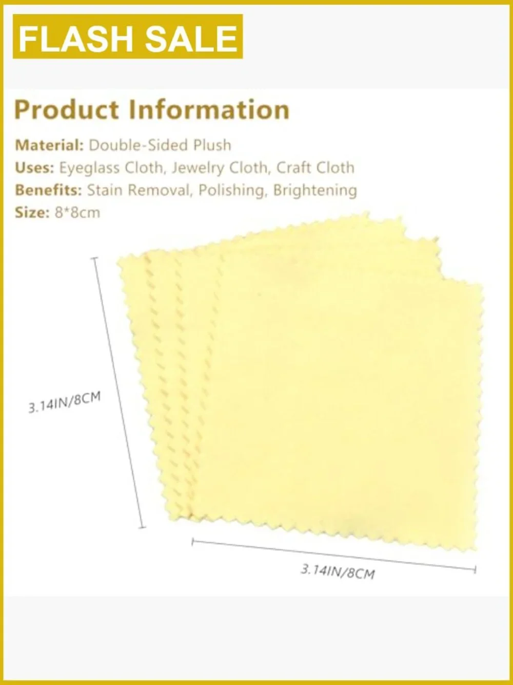 100 Premium Microfiber Jewelry Polishing Cloths Individually Wrapped